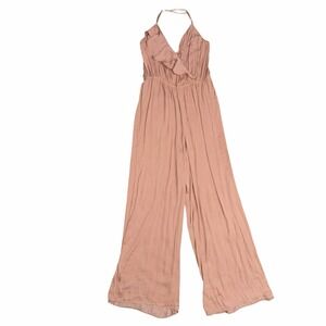 Victoria Secret 2018 Blush Strappy Jumpsuit Size M. V Cut Front & Back